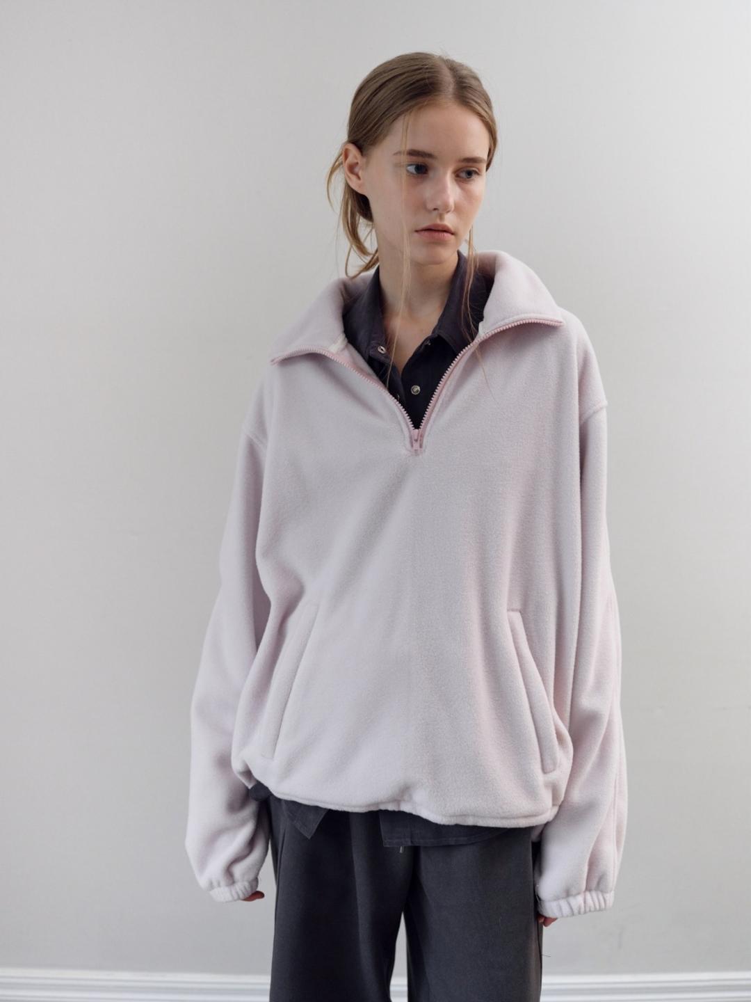 Fleece Half Zip-up_Pink