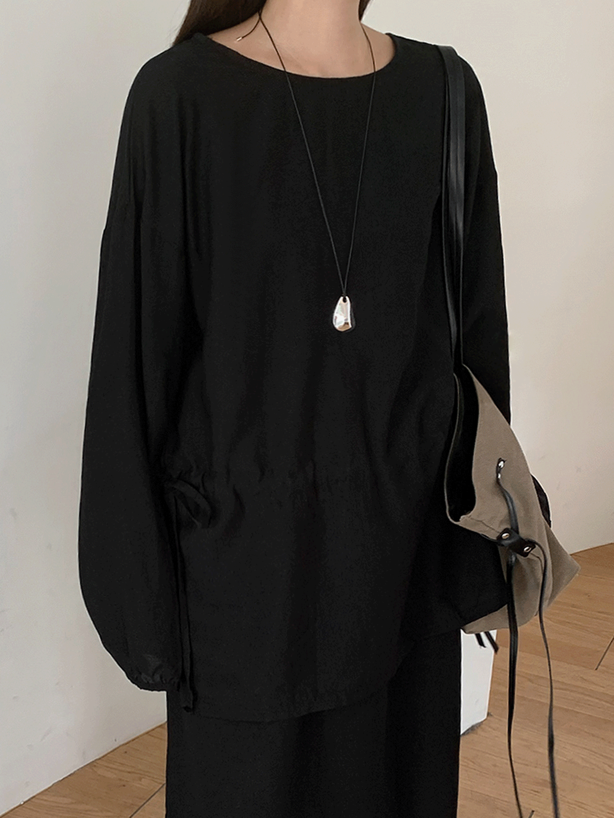 loosie strap blouse (2color)