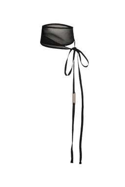 TWINE SILK SCARF (UNISEX) BLACK