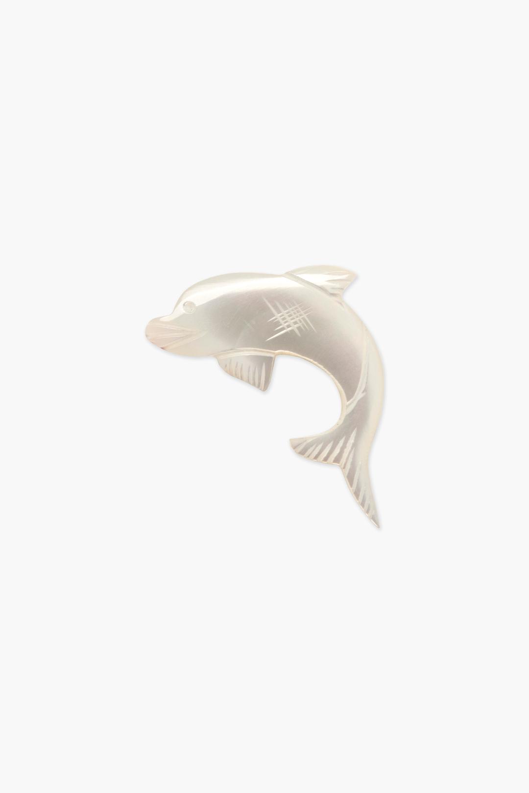 Dolphin mother of pearl brooch