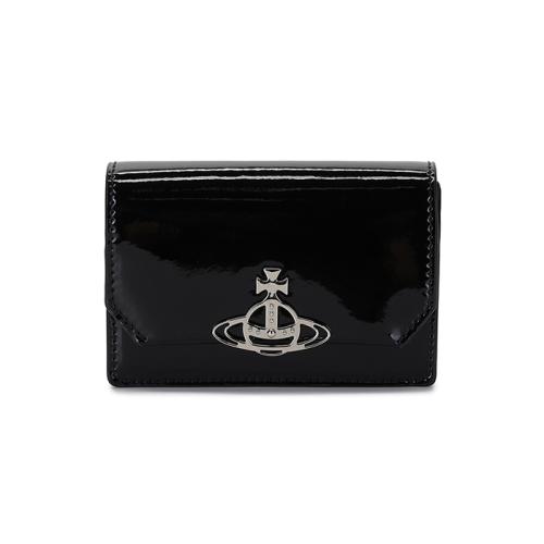 22FW VIVIENNE WESTWOOD 비비안웨스트우드 ORB로고 조르단 플랩 반지갑 블랙/핑크 51040067 L001O | 머스트잇