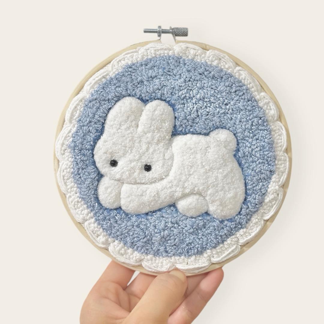 ふわふわうさぎ　しろとあお