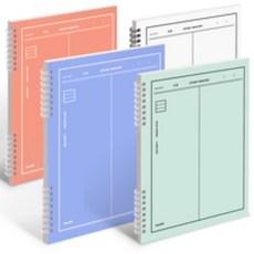 뮤니드 스프링 세로 2분할 반반노트 4종 세트, 화이트, 올리브그린..., 1세트