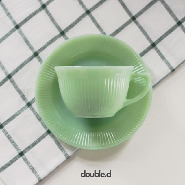 [중고][더블디] 앵커호킹 파이어킹 제디트 빈티지 제인레이 컵 앤 소서 세트 (재입고)