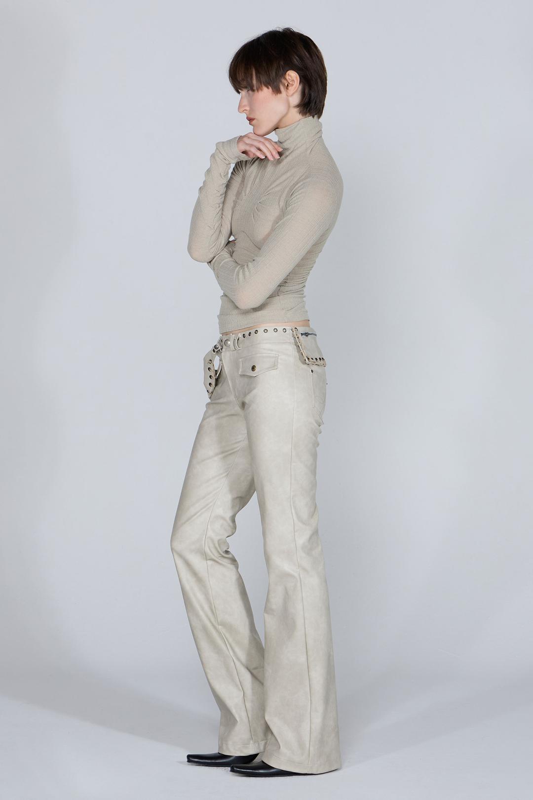 Western Fanny Pack Pants Ivory