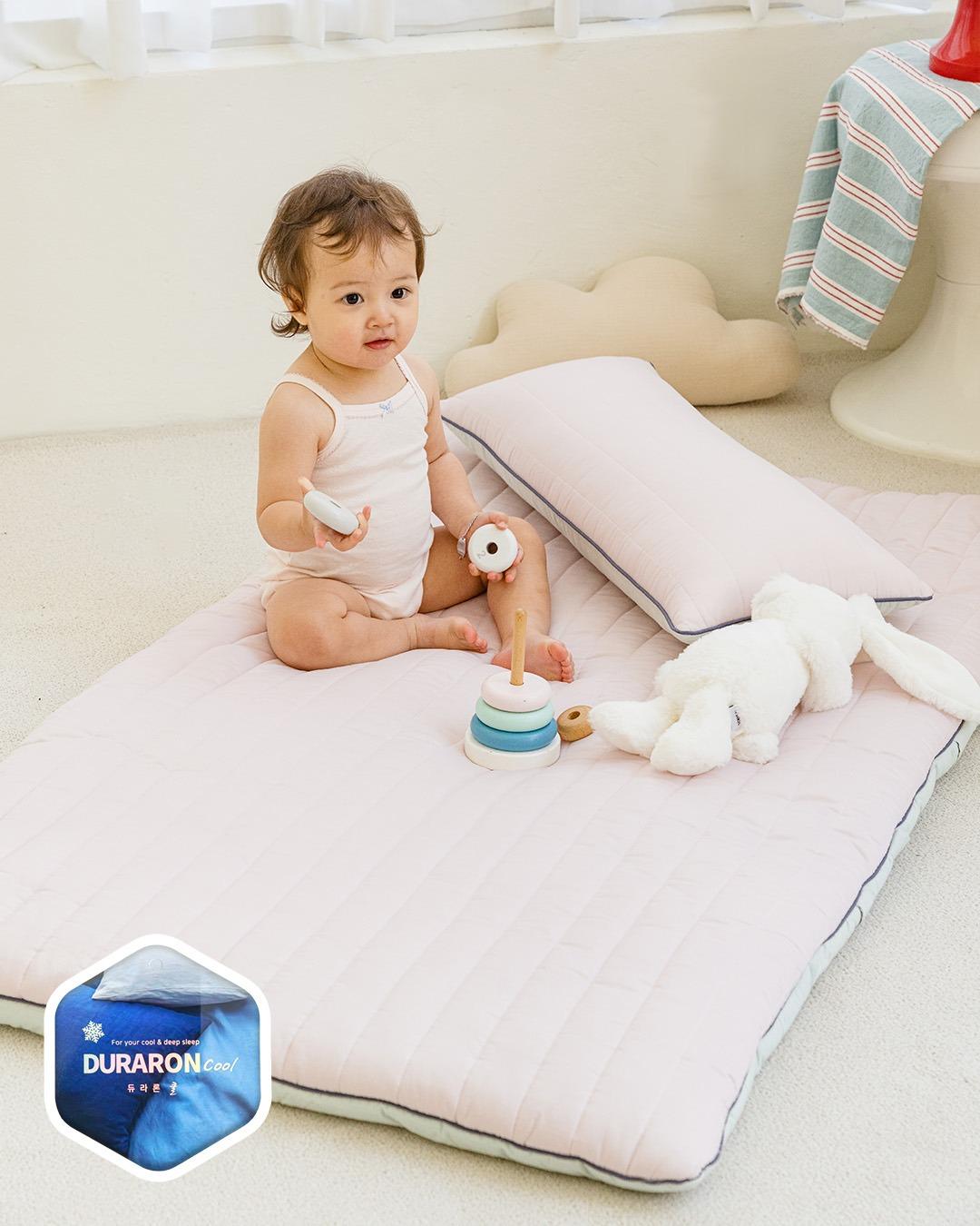 [신상쿠폰] [듀라론X순면] 허니쿨 리버시블 냉감 낮잠패드(단품) 2color (베개솜포함)