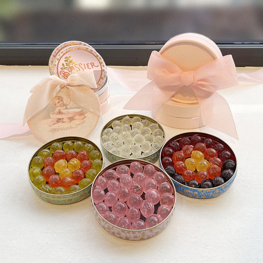 [공식판매처] Boissier 브아시에 화이트데이 핑크 원형 선물상자 세트 - 봉봉 캔디 4종 중 택 1 [원산지:프랑스]