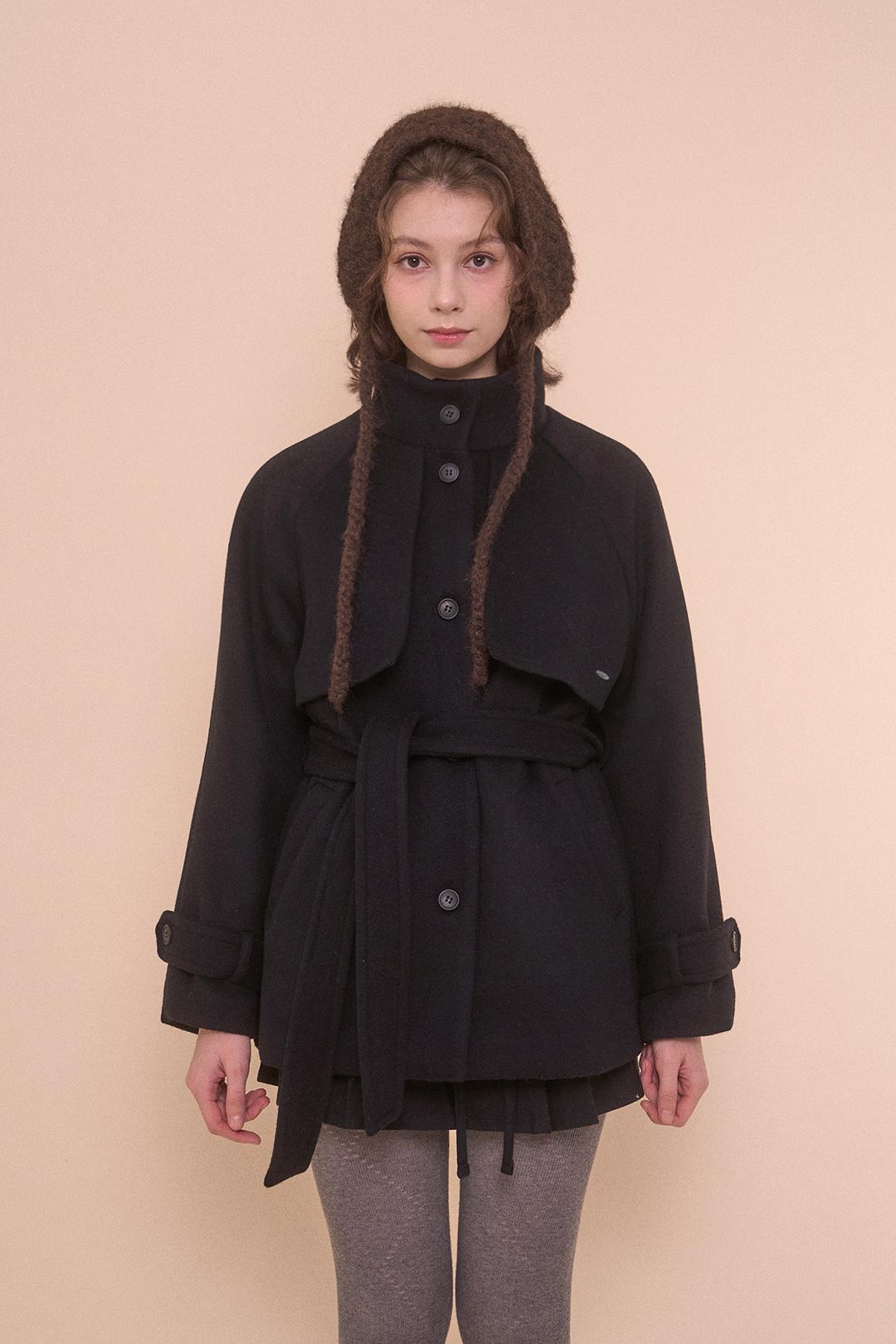 Milky trench wool coat