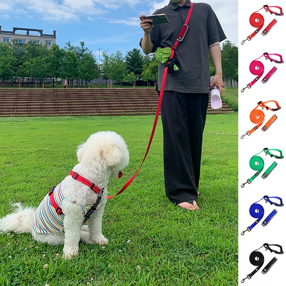 강아지 핸즈프리 리드줄 3M 소형견 중형견 멀티 리쉬 개줄 애견 반려견 허리 산책줄