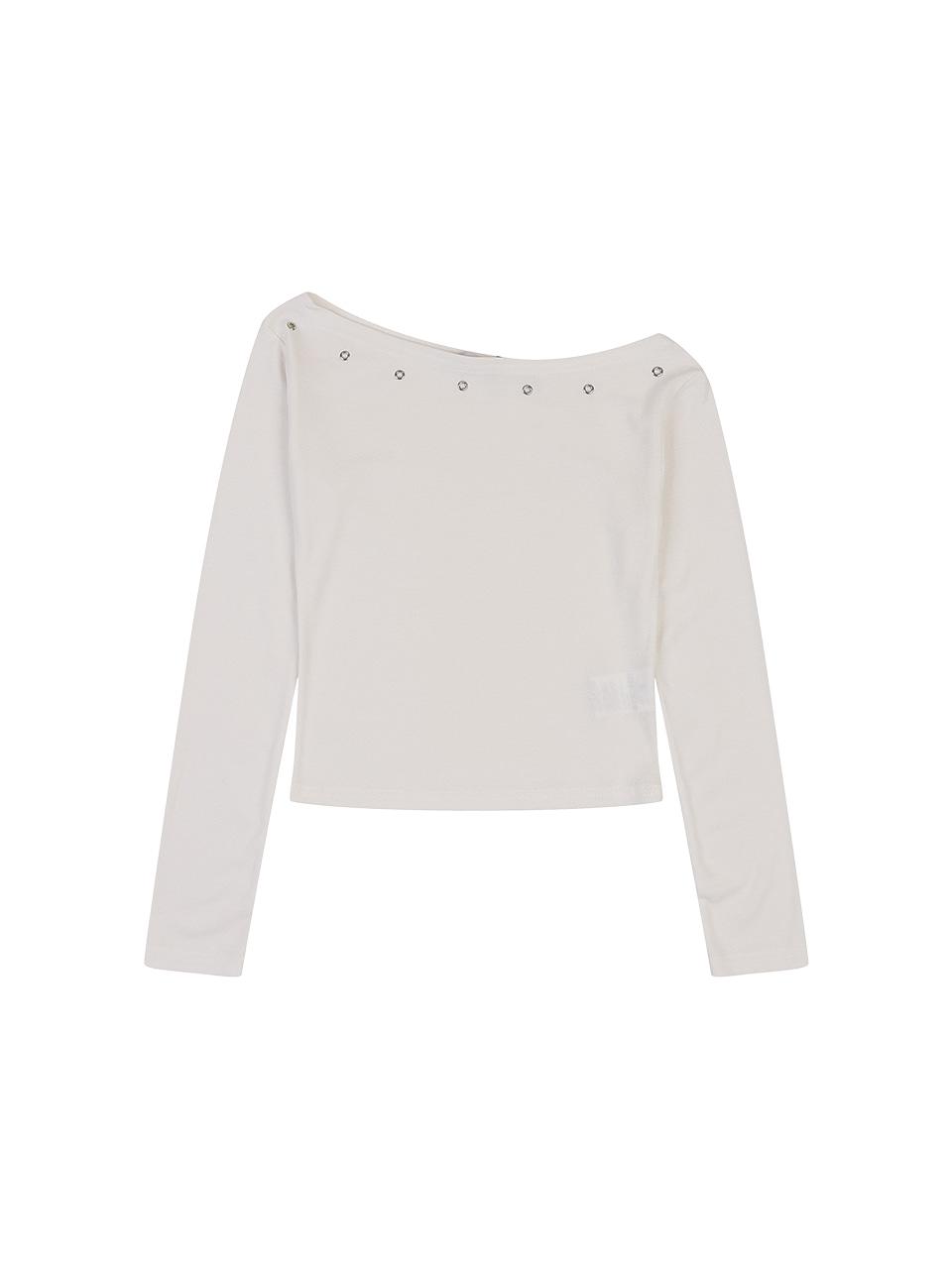 아일렛 오프숄더 티셔츠 [2 COLOR] | (주)원더플레이스