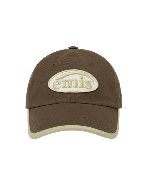 BEIGE TRIMMING BALL CAP-BROWN