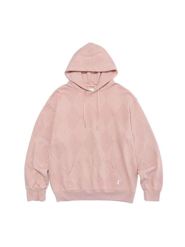 JACQUARD CHECKER HOODIE PINK