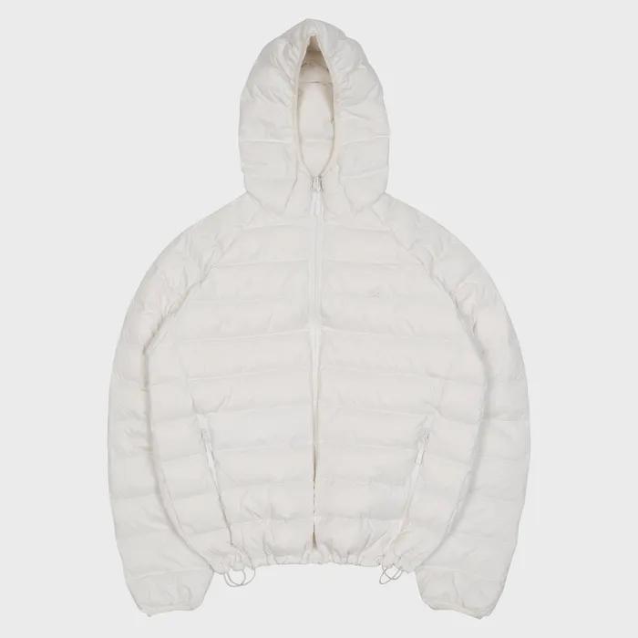 TCM mini logo raglan light puffer jacket (white)
