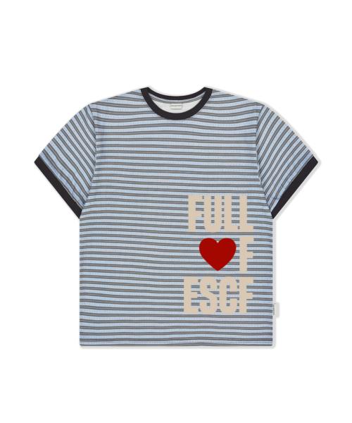 풀 러브 ESCF 앤드 소라 스타 로고 스트라이프 풀프린트 링거 반팔티