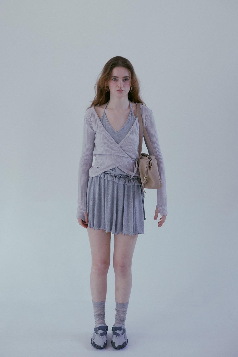 SPRING LINE SKIRT_MELANGE GREY