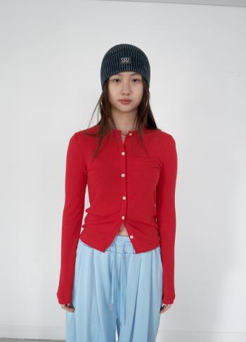 에프터먼데이 crew neck color cardigan (4c)