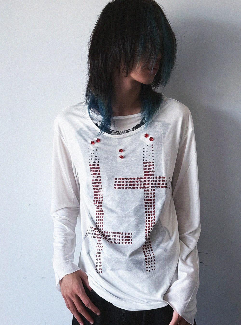 Cross Gem Long Sleeve Tee (2color)