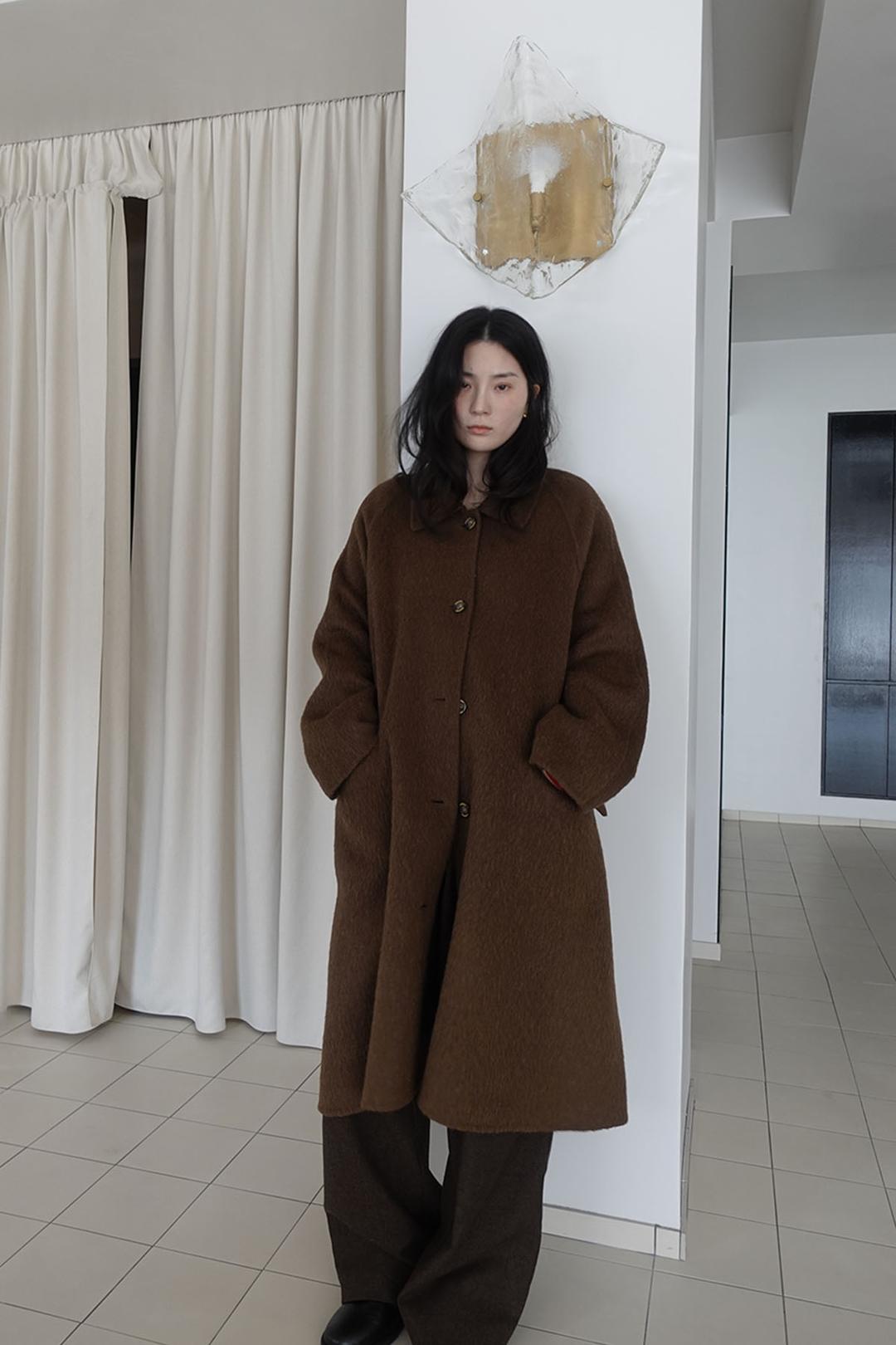 Mahogany suri alpaca coat