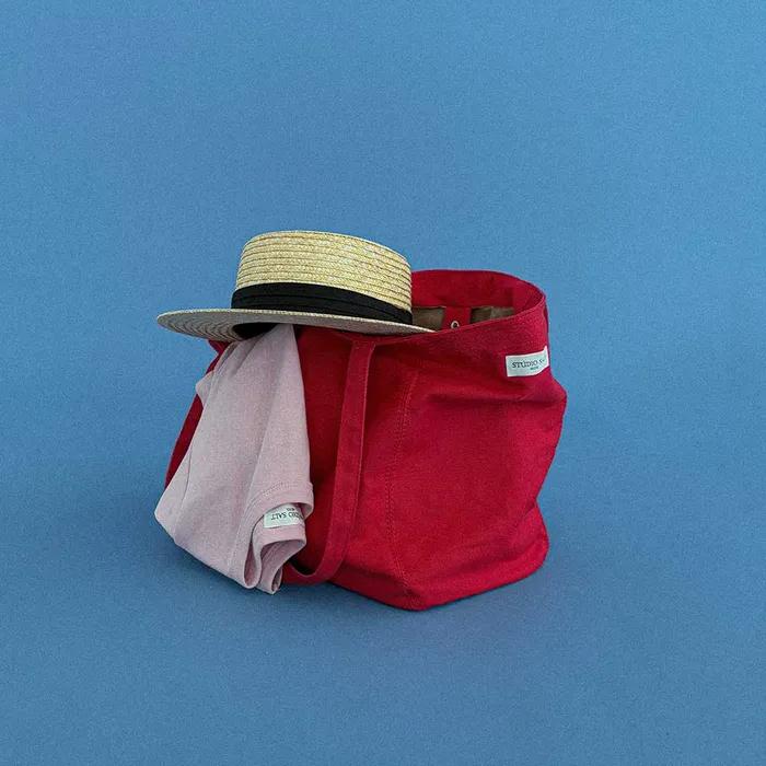 [25 SUMMER][SALT Label] CARRY COTTON SHOPPER BAG_RED