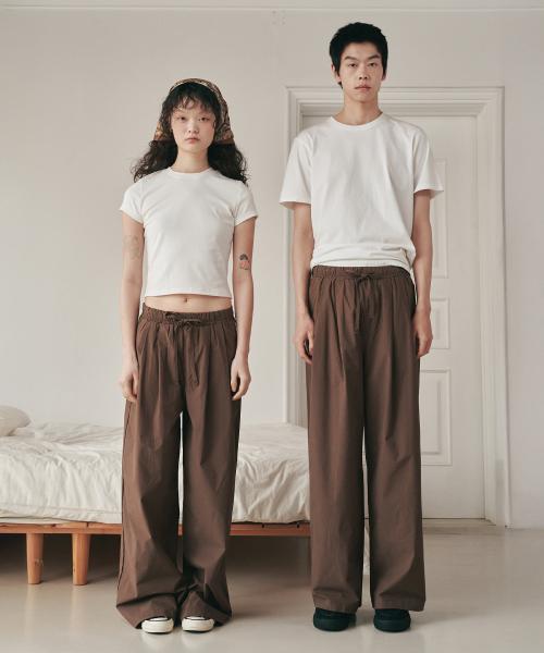(uni)도어투도어 솔리드 팬츠 브라운