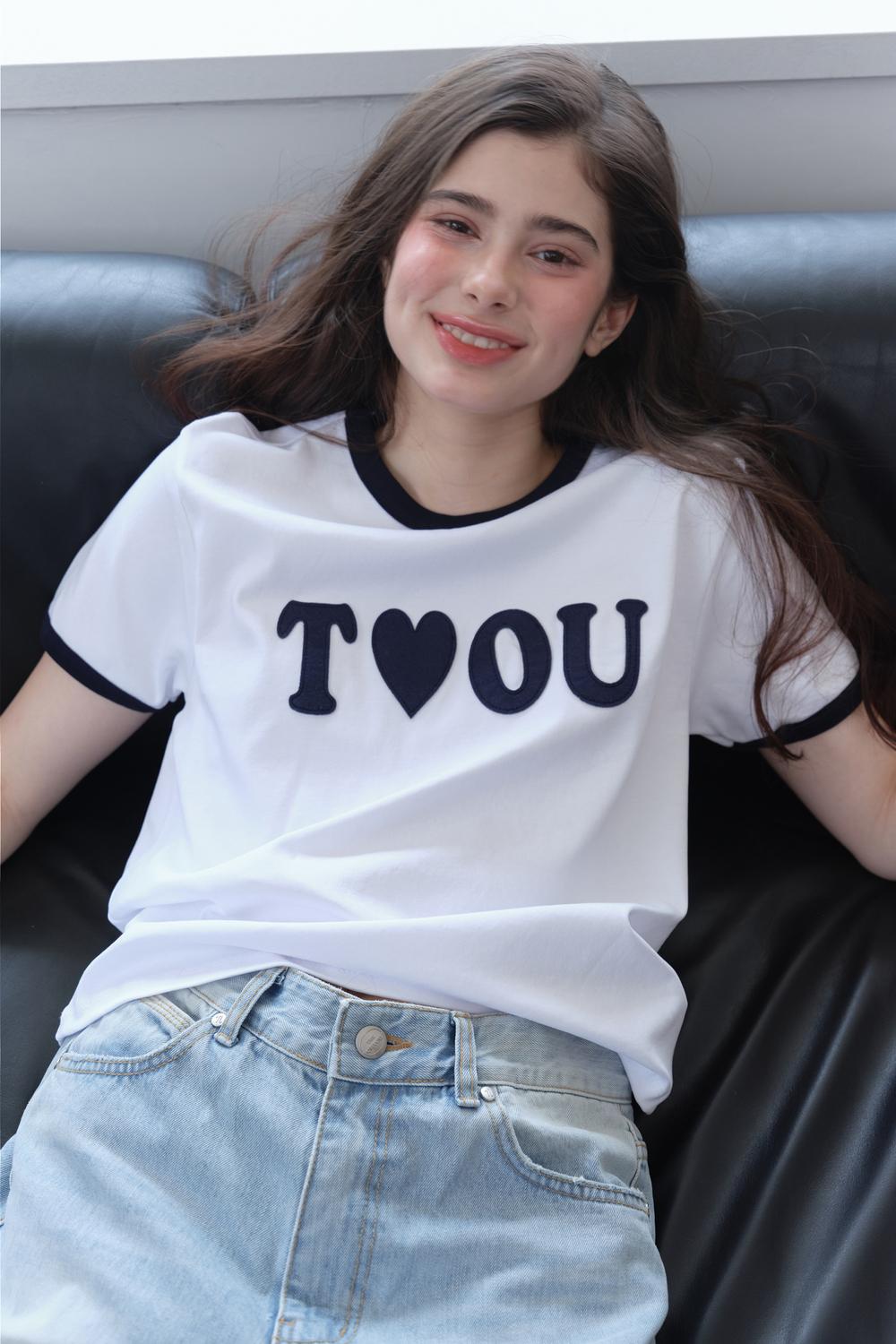 [2nd Order / 7월 21일 이후 순차 예약 발송] T♥OU LINGER T-SHIRT (WHITE & NAVY)
