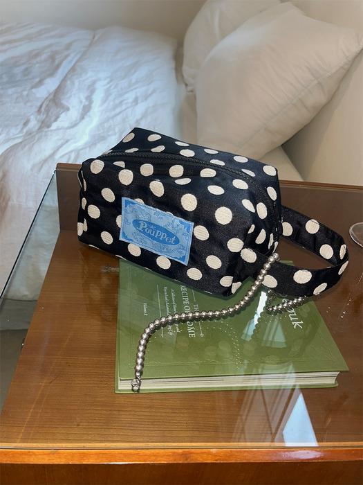 Silky Dot Pouch - Navy