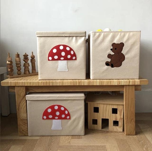 루스빈 버섯 곰돌이 소품 정리함 4종 아기방 꾸미기 2size