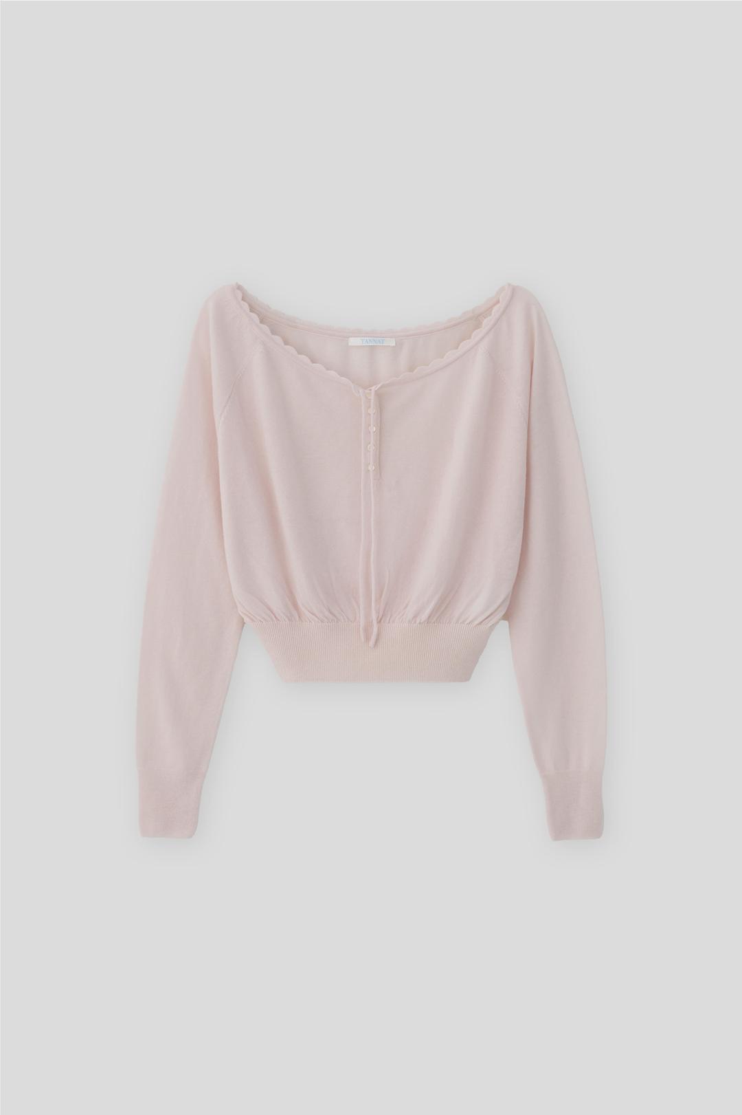 T/T Soft lace-up knit top (pink)