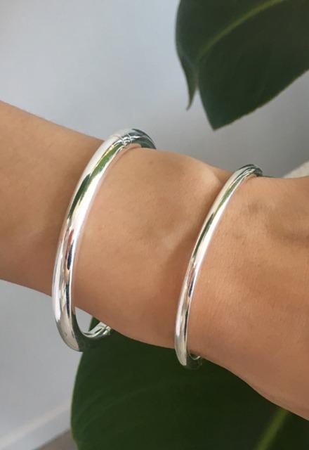 라운드 원형 원터치 실버925 뱅글 은팔찌