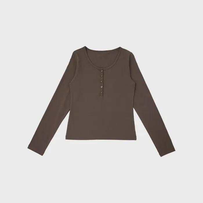 Soft Long Sleeve T-Shirt  Brown