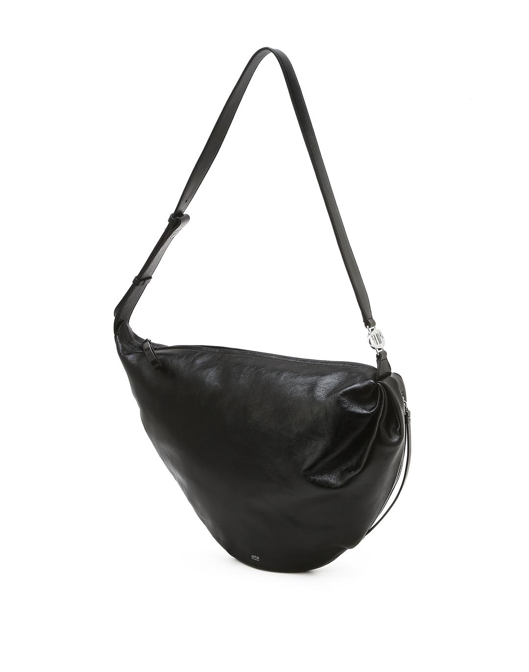 FÉVE BLACK LEATHER SHOULDER BAG M