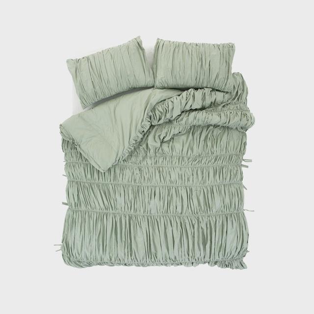 big waves duvet cover - mint