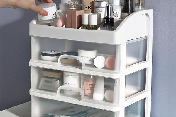 투명 3단 서랍 화장품 정리함 특대형