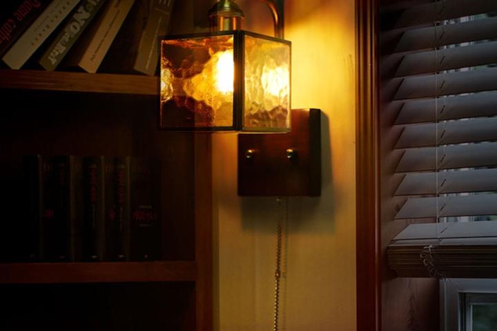 빈티지 사각 원목 벽등 벽조명