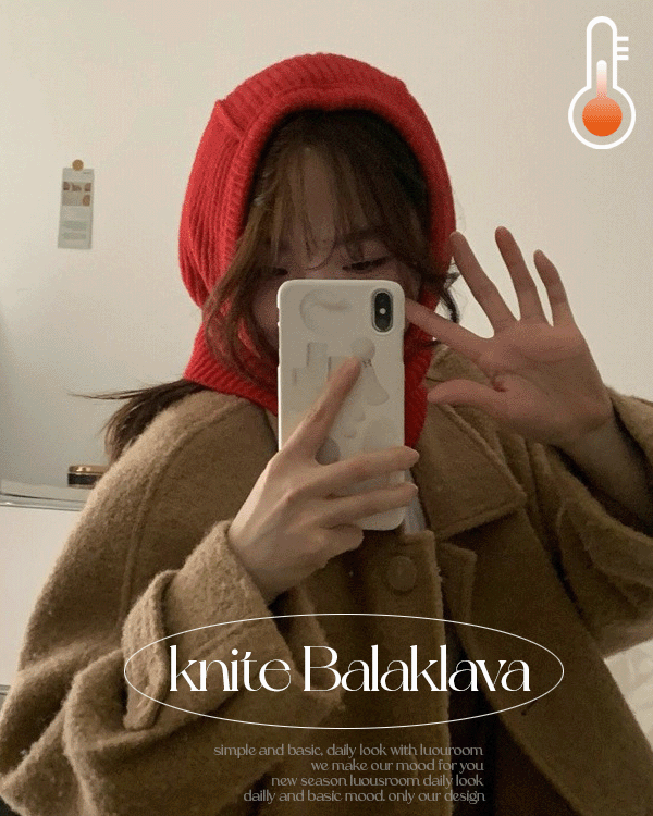 루어스룸 니트 바라클라바 넥워머 모자 머플러(5color) 블프,니트,니트귀도리,겨울필수템🧡