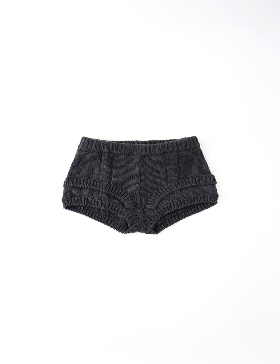 Rope knit shorts (pale black)