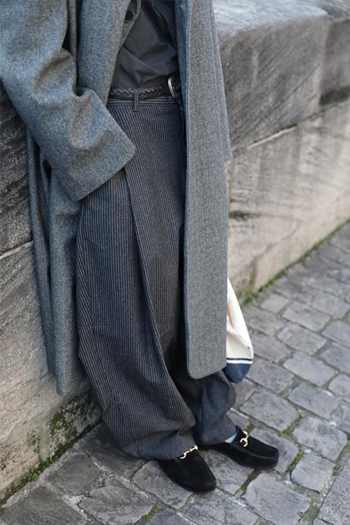 [SHOP YOUTHTORY] Stripe Garcon Button Pants (Black)