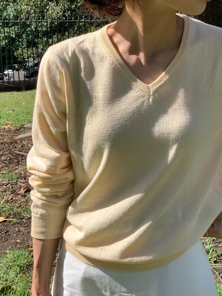 Italy cotton knit(white/lemon/navy)