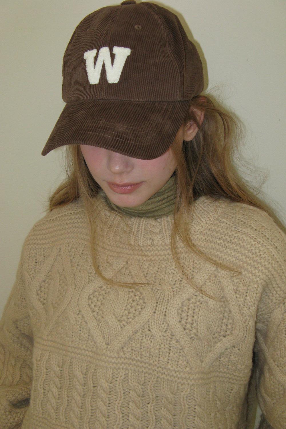 W corduroy cap_brown