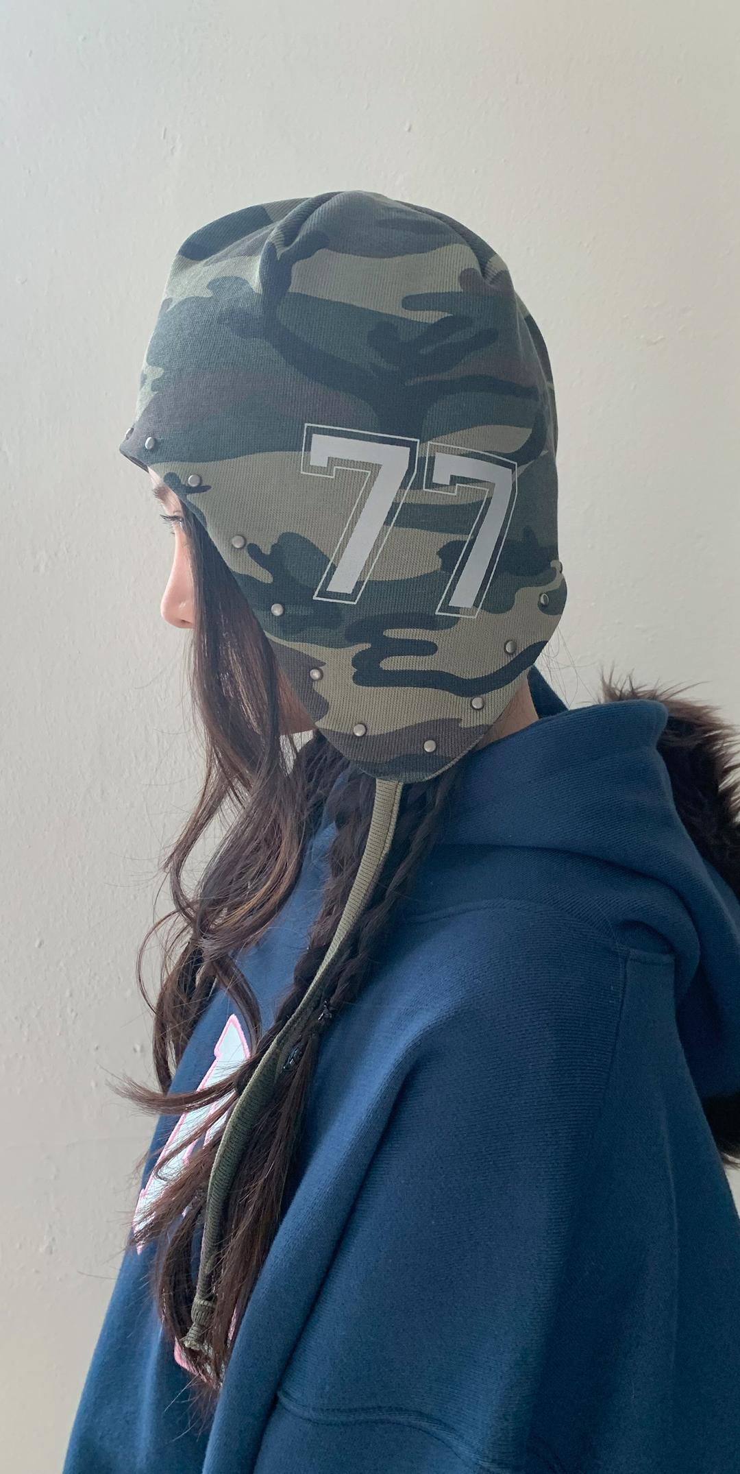 2차★[fa.er.ie] rivet jersey earflap beanie (camouflage)