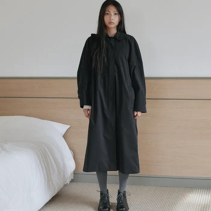 CLASSIC RAGLAN LONG COAT - BLACK