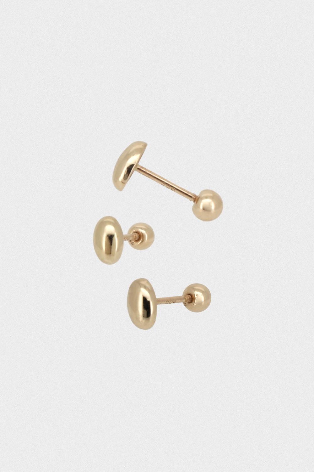 14k oval round piercing earrings