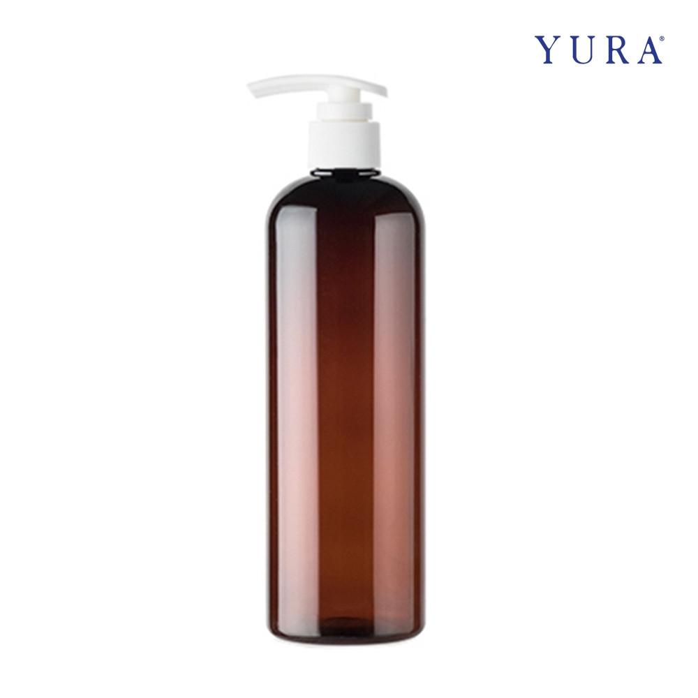 국산 화장품 공병 500ml 갈색 용기, 캡-흰색, PET 샴푸 펌프