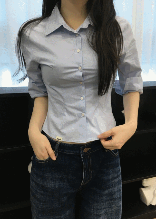 cropped basic shirt (3color)