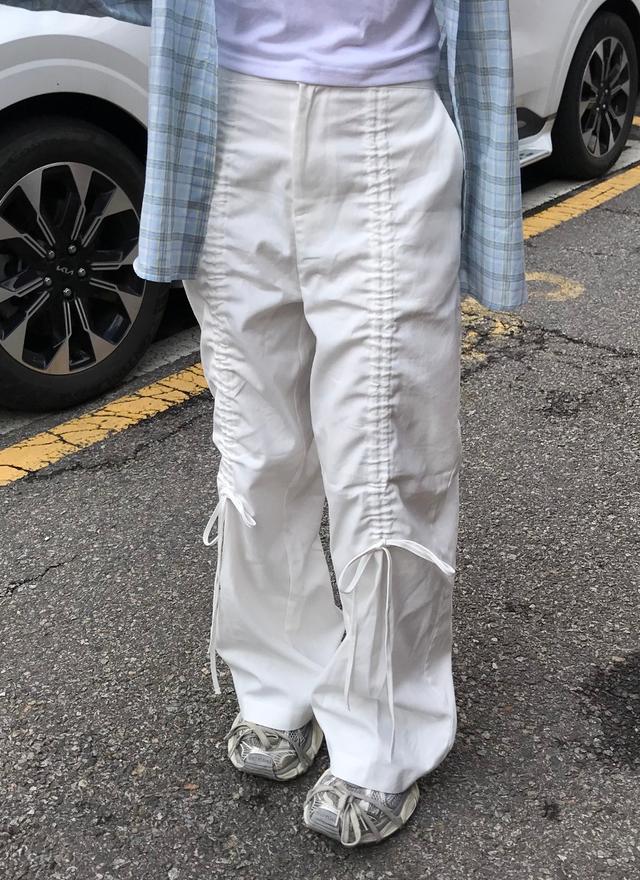 아르코이리스 Moku pants 모쿠 셔링 리본 와이드 팬츠
