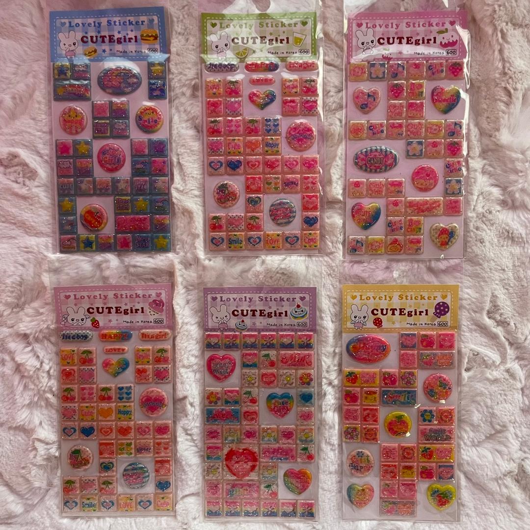 [고전문구] 큐티 타일 에폭시 고전스티커 6종