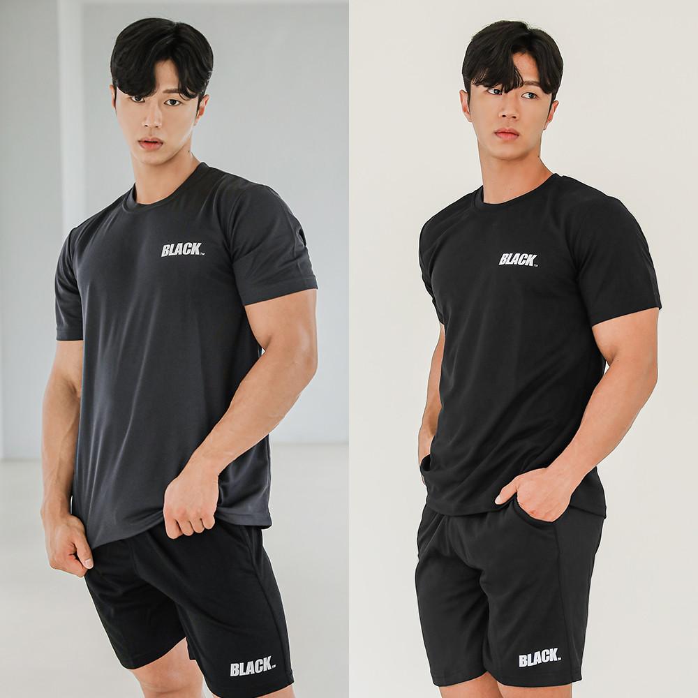 BLACKSET 남자 헬스복 운동복 트레이닝 세트 짐웨어