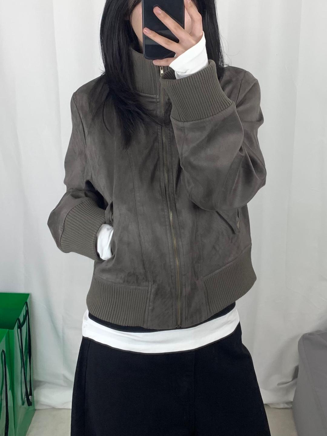 유데모닉 (누빔안감) 빈티지 하이넥 스웨이드 점퍼 (3col)