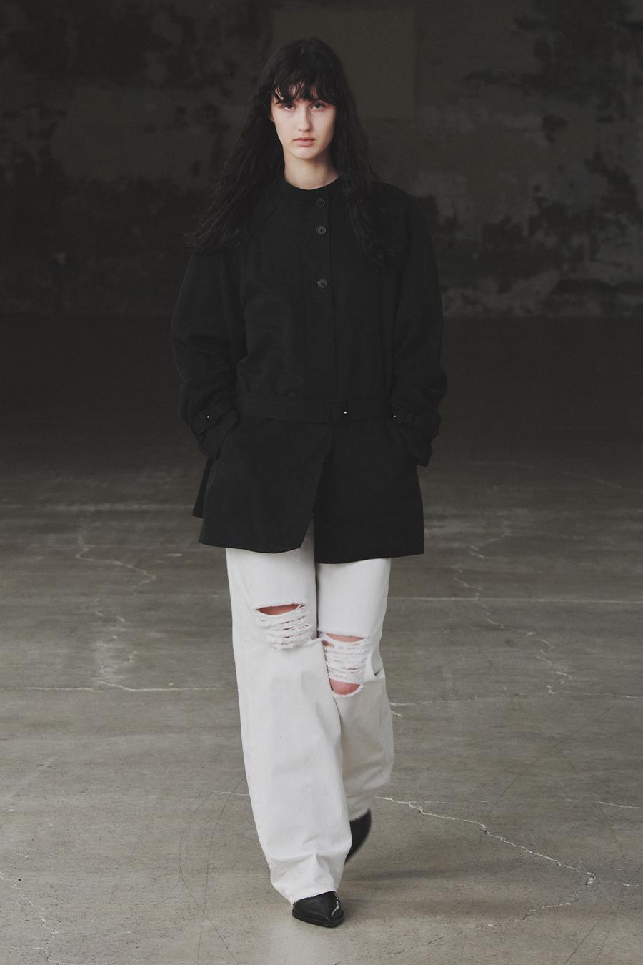 래글런 텐셀 캐쥬얼 자켓 BLACK