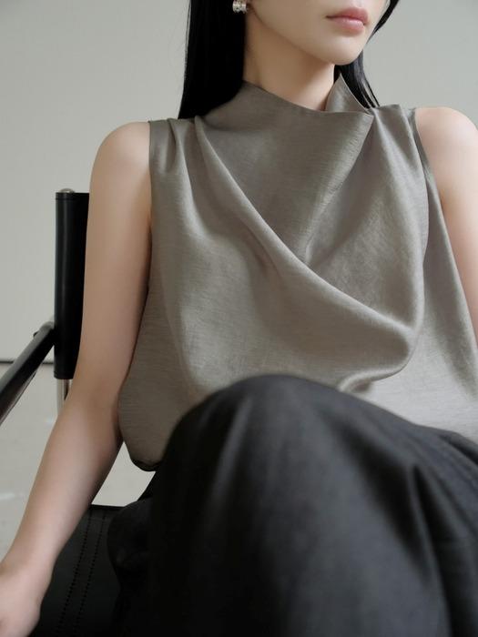 셰르나 드레이프 나시 블라우스_Cherna blouse[stonebeige]